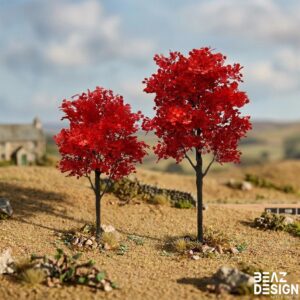 秋の情景・紅葉に｜リアル樹木模型 カエデ(モミジ) H55mm+70mm｜鉄道模型Nゲージ・建築模型・ジオラマ